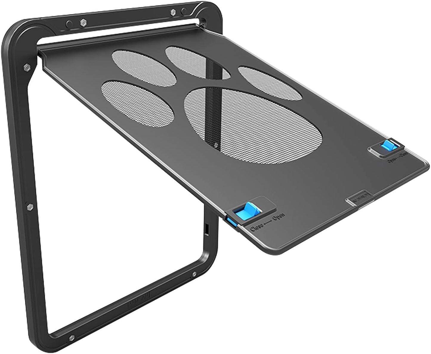 Pet Screen Door Sliding Screen Dogs Door with Magnetic Flap Lock Automatically for Medium Large Dogs