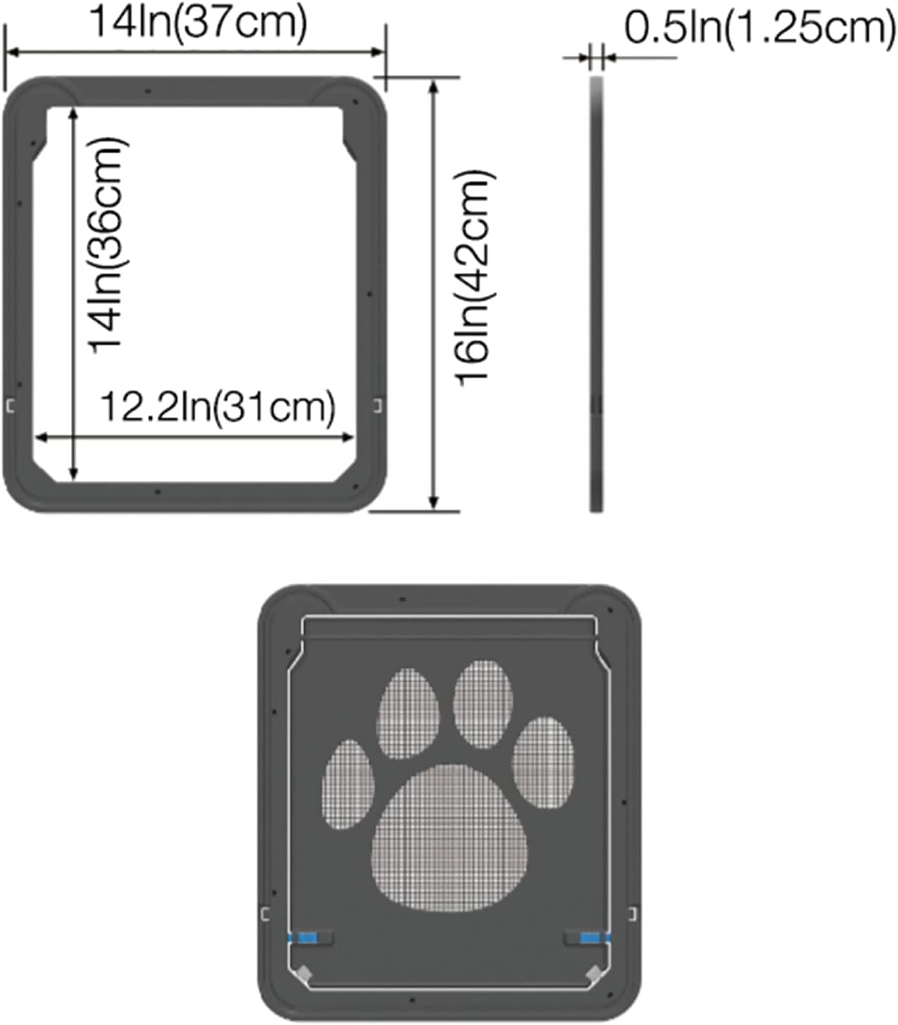 Pet Screen Door Sliding Screen Dogs Door with Magnetic Flap Lock Automatically for Medium Large Dogs
