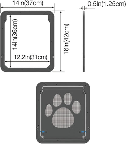 Pet Screen Door Sliding Screen Dogs Door with Magnetic Flap Lock Automatically for Medium Large Dogs