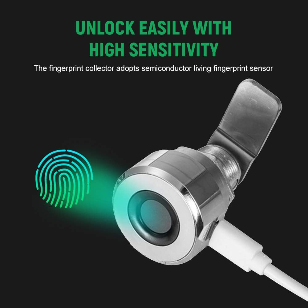 Compact Smart Fingerprint Lock T22 with Rechargeable Battery for Cabinets, Suitcases, Bikes, and More