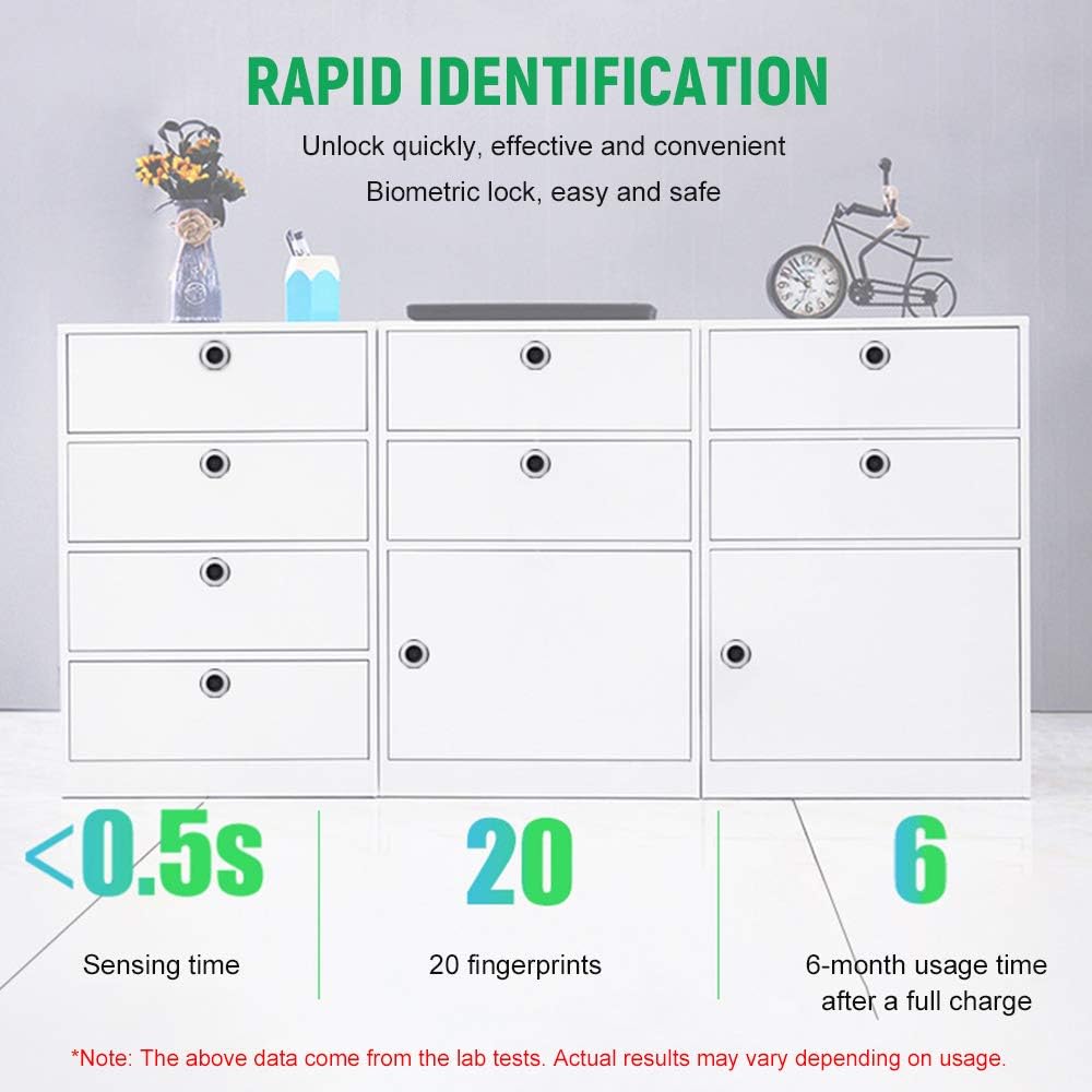 Compact Smart Fingerprint Lock T22 with Rechargeable Battery for Cabinets, Suitcases, Bikes, and More