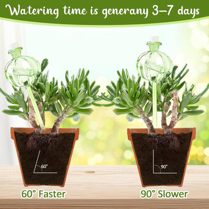 3 PCS Self Plant Watering Globes Insert, Clear Glass Watering Bulbs with Removable Sealing Plug, Plant Waterer for Indoor & Outdoor Plants Flowers (5 oz)