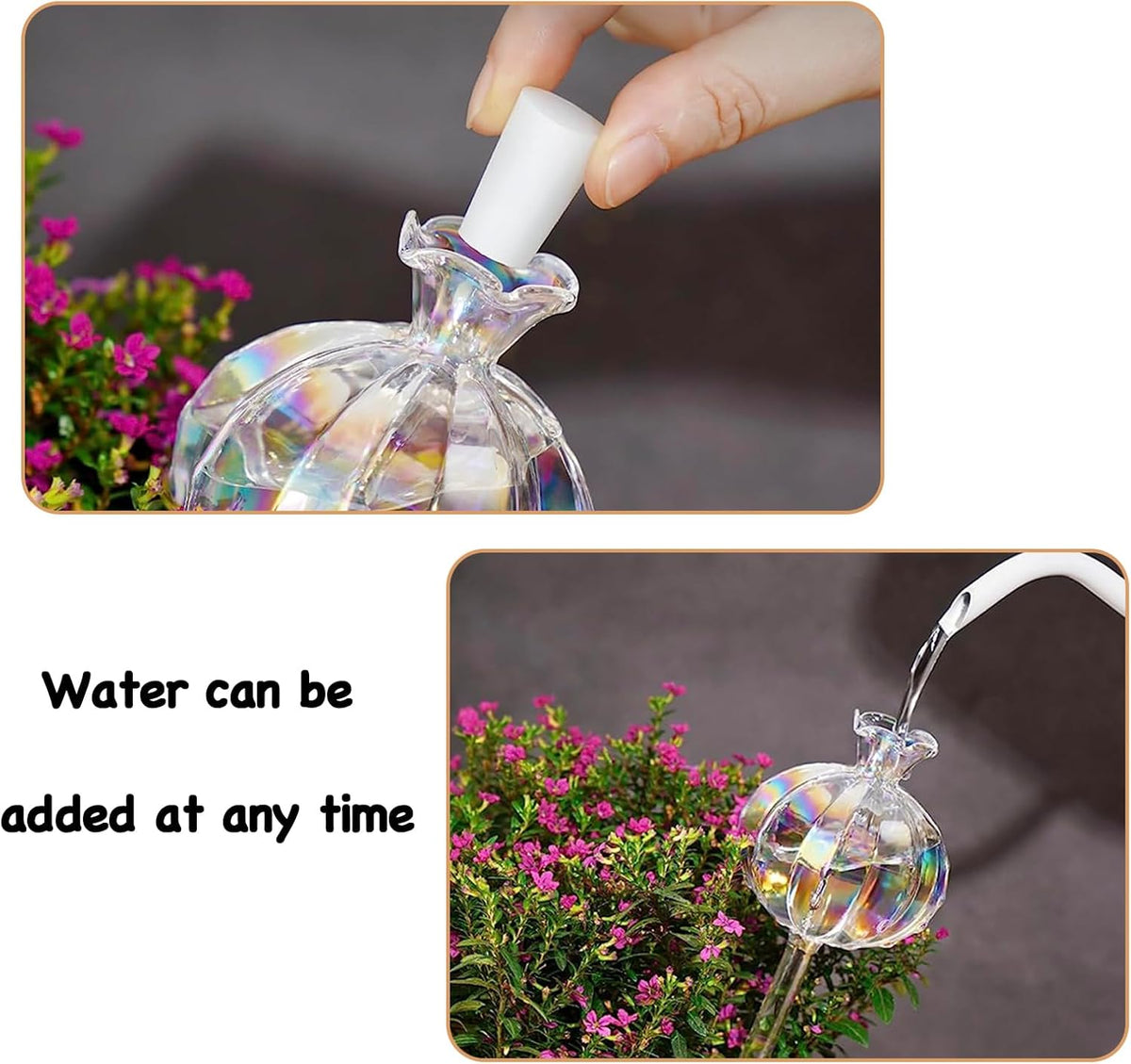 3 PCS Self Plant Watering Globes Insert, Clear Glass Watering Bulbs with Removable Sealing Plug, Plant Waterer for Indoor & Outdoor Plants Flowers (5 oz)