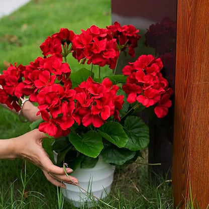 6Pcs Artificial Geraniums 14 Inch Lifelike Artificial Flowers with Adjustable Branches Long Lasting Vibrant Silk Geranium for Indoor Outdoor Red Faux Flower