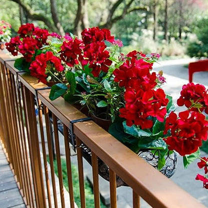 6Pcs Artificial Geraniums 14 Inch Lifelike Artificial Flowers with Adjustable Branches Long Lasting Vibrant Silk Geranium for Indoor Outdoor Red Faux Flower