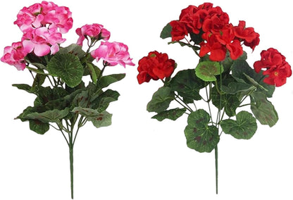 6Pcs Artificial Geraniums 14 Inch Lifelike Artificial Flowers with Adjustable Branches Long Lasting Vibrant Silk Geranium for Indoor Outdoor Red Faux Flower