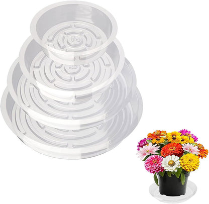 16Pcs Plant Saucer, Heavy Duty Clear Plastic Plant Tray, Durable Round Flower Pot Saucer, Large Plant Dishes Saucer, Planter Water Drip Trays for Indoor Outdoor Garden Potted