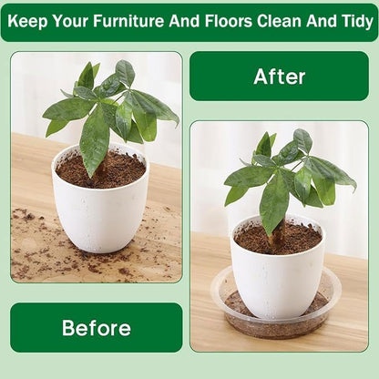 16Pcs Plant Saucer, Heavy Duty Clear Plastic Plant Tray, Durable Round Flower Pot Saucer, Large Plant Dishes Saucer, Planter Water Drip Trays for Indoor Outdoor Garden Potted