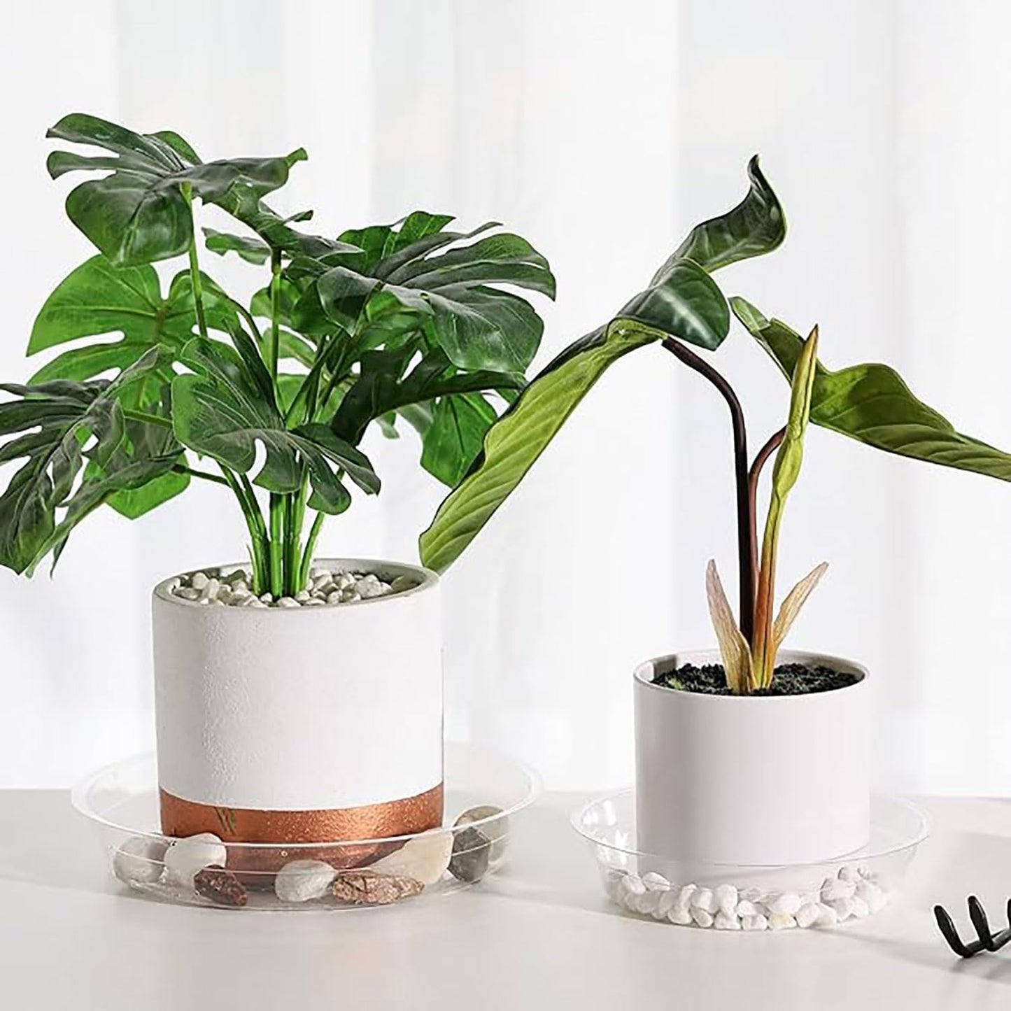 16Pcs Plant Saucer, Heavy Duty Clear Plastic Plant Tray, Durable Round Flower Pot Saucer, Large Plant Dishes Saucer, Planter Water Drip Trays for Indoor Outdoor Garden Potted