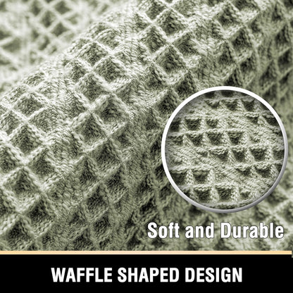 Waffle Bath Mat Super Absorbent Boho Non Slip Rugs for Bathroom Floor Machine Washable Dry Fast with Handmade Tassels, 20" x 32", Sage 32"