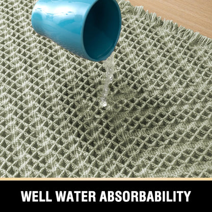 Waffle Bath Mat Super Absorbent Boho Non Slip Rugs for Bathroom Floor Machine Washable Dry Fast with Handmade Tassels, 20" x 32", Sage 32"
