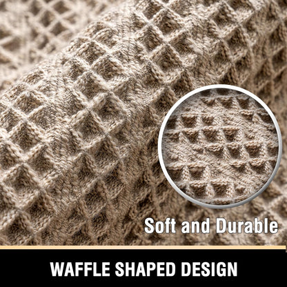 Waffle Bath Mat Super Absorbent Boho Non Slip Rugs for Bathroom Floor Machine Washable Dry Fast with Tassels (47 x 17 Plus 24 Inches, Irish Cream) Cream 47" 17" 24"