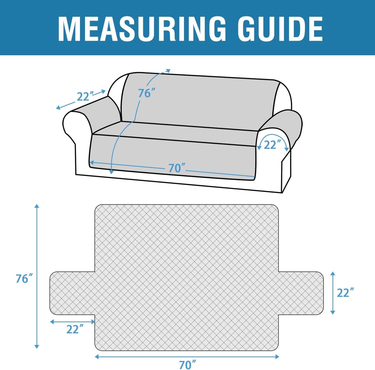 Sofa Cover, 100% Waterproof Slipcover Furniture Protector, Washable Couch Cover with Non-Skid Backing and Elastic Straps for Kids, Dogs, Pets(Sofa, French Oak) Oak
