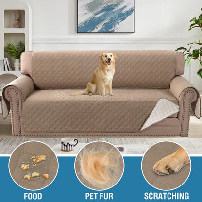 Sofa Cover, 100% Waterproof Slipcover Furniture Protector, Washable Couch Cover with Non-Skid Backing and Elastic Straps for Kids, Dogs, Pets(Sofa, French Oak) Oak