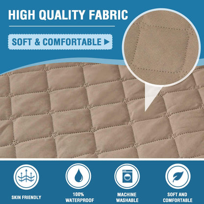 Sofa Cover, 100% Waterproof Slipcover Furniture Protector, Washable Couch Cover with Non-Skid Backing and Elastic Straps for Kids, Dogs, Pets(Sofa, French Oak) Oak