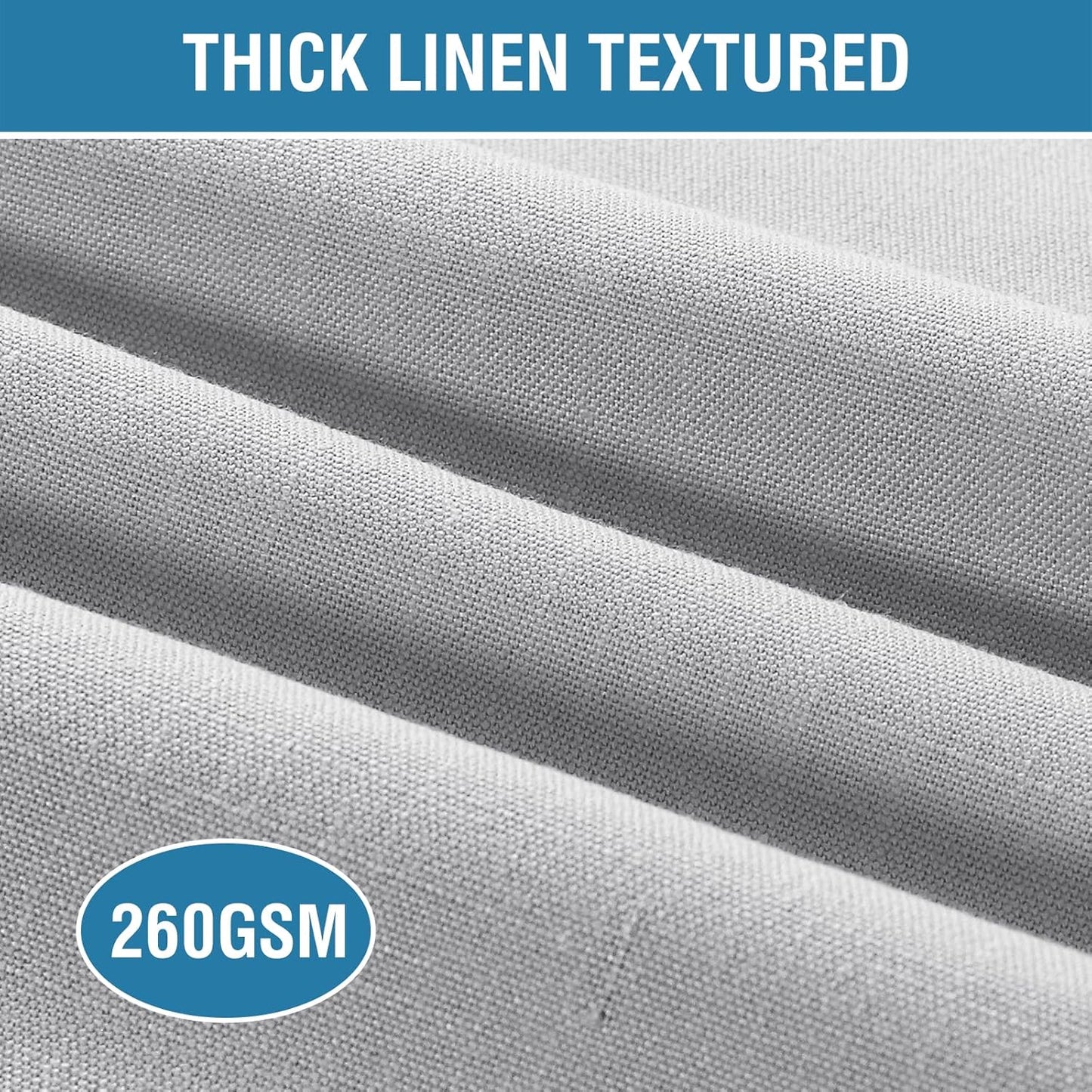 Linen Placemats Set of 4 Premium Solid Table for Dining Spill-Proof Waterproof Mats Heat-Resistant Kitchen Washable, 12x18 inches, Grey Gray -