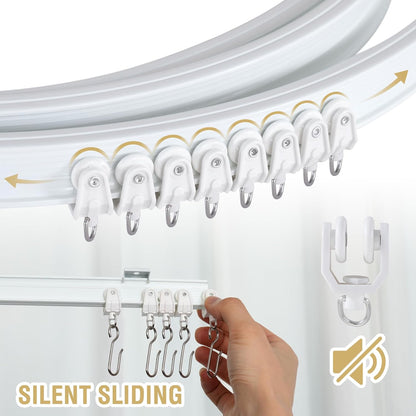 Ceiling Curtain Track Flexible Bendable Mount for Rail 16.4ft (5M) Room Divider Systerm RV Bay Window Curved Bunk Bed Curtain, White 16.4 ft