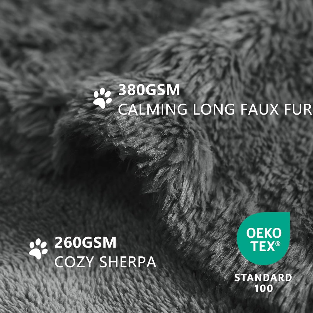 Waterproof Dog Blanket for Couch & Furniture Protection - Super Soft Reversible Throw Large Dogs Cats, Calming Washable Fur Sherpa Pet (50x60 Inch, Grey) Grey 50x60 Inch (Pack of 1)