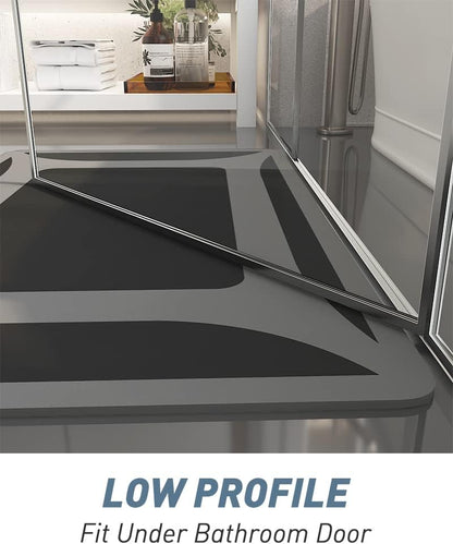 -Bath Rug-Quick Dry Absorbent Rubber Backed Thin Bathroom Rugs Fit Under Door-Bath Mats for Floor Mat in Front of Sink-Shower Rug 17"X27.5" Dark Grey 1'6" x 2'3" (Rectangular)