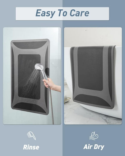 -Bath Rug-Quick Dry Absorbent Rubber Backed Thin Bathroom Rugs Fit Under Door-Bath Mats for Floor Mat in Front of Sink-Shower Rug 17"X27.5" Dark Grey 1'6" x 2'3" (Rectangular)
