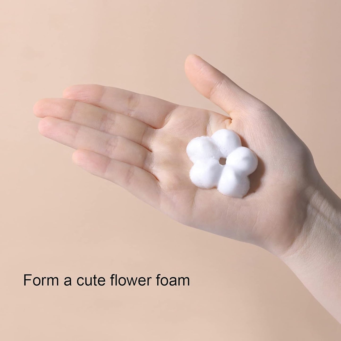 Foaming Hand Soap Dispenser, 250ml Flower Dispenser Shape Refillable Foam Pump Bottle Reusable Plastic Portable Liquid Container for Bathroom (Transparent)