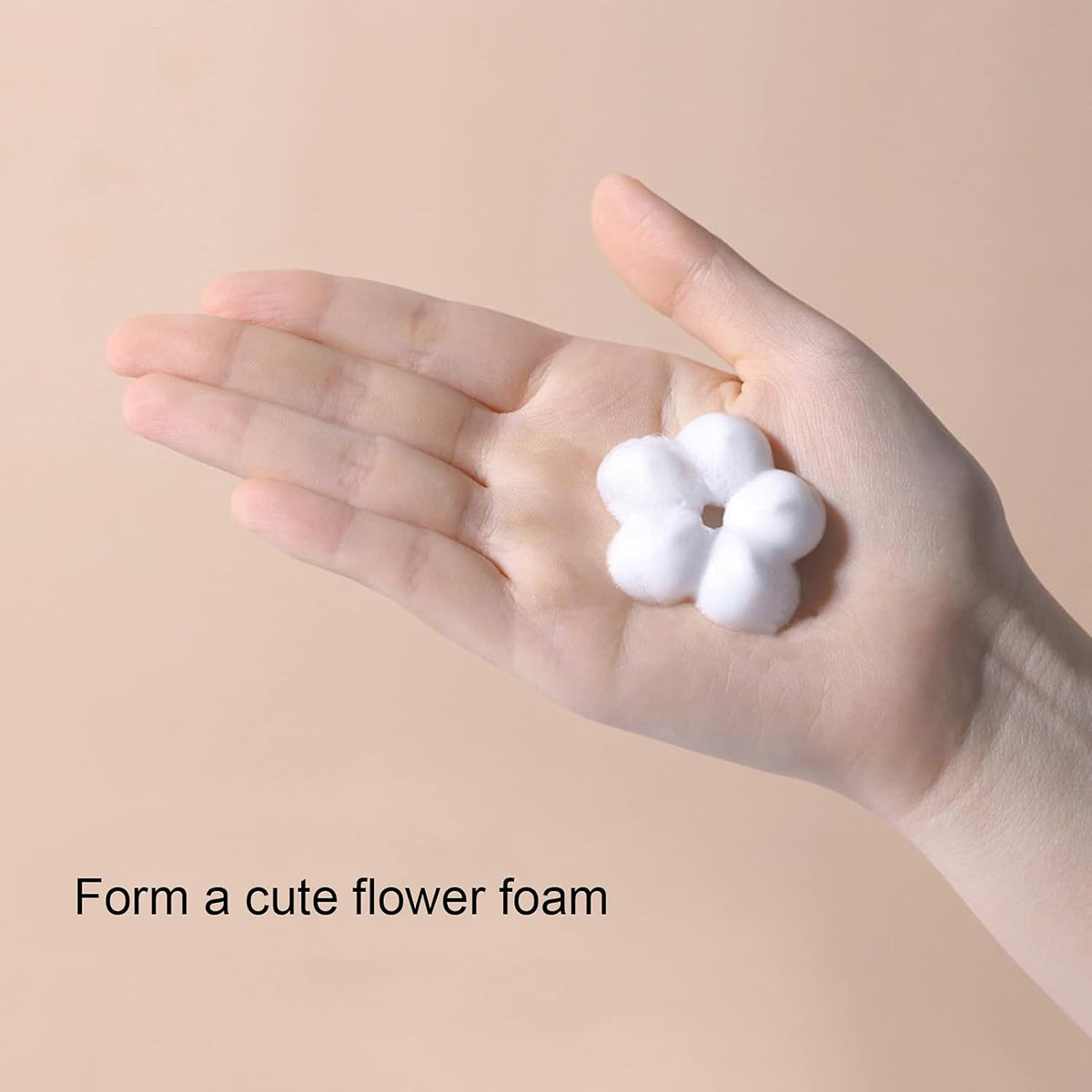 Foaming Hand Soap Dispenser, 250ml Flower Dispenser Shape Refillable Foam Pump Bottle Reusable Plastic Portable Liquid Container for Bathroom (Transparent)