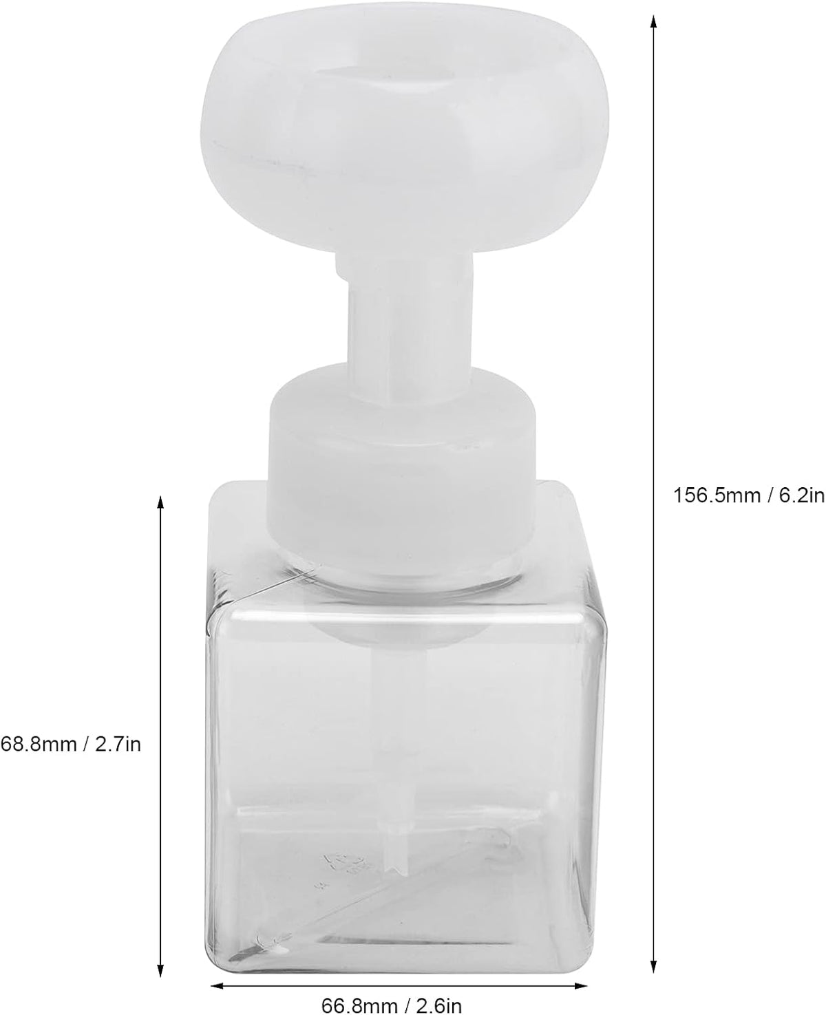 Foaming Hand Soap Dispenser, 250ml Flower Dispenser Shape Refillable Foam Pump Bottle Reusable Plastic Portable Liquid Container for Bathroom (Transparent)
