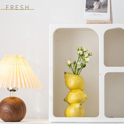 Citroenkeramiek vase - Unique fruit-shaped vase - 3D lemon design - Creative fruit and flower arrangement - Suitable for home and kitchen decor - Yellow