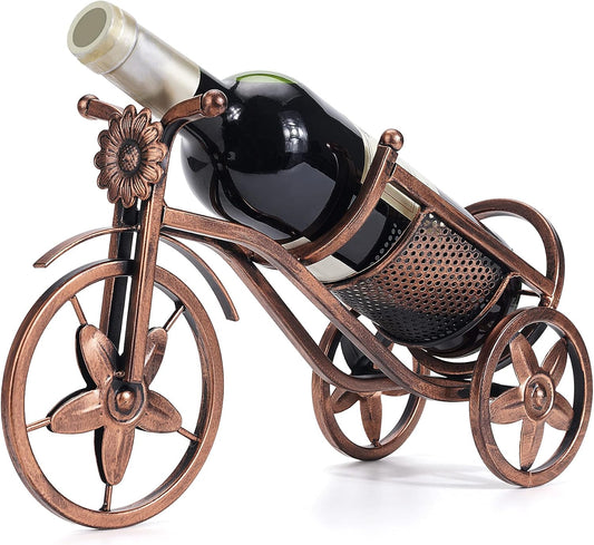 Floating wine rack - Wine rack with stainless steel chain - Metal table wine rack - Silver freestanding table wine rack