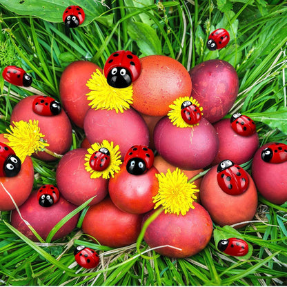 100 Pieces Tiny Resin Ladybugs Decor 0.55''-0.98'' 3 Sizes Mini Ladybugs Ornaments Miniature igurines Crat or DIY airy Garden Dollhouse Micro Landscaping Wreath Cake Home Decoration Party