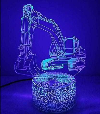 JUSCH 3D Excavtor Car Truck Night Light Table Desk Optical Illusion