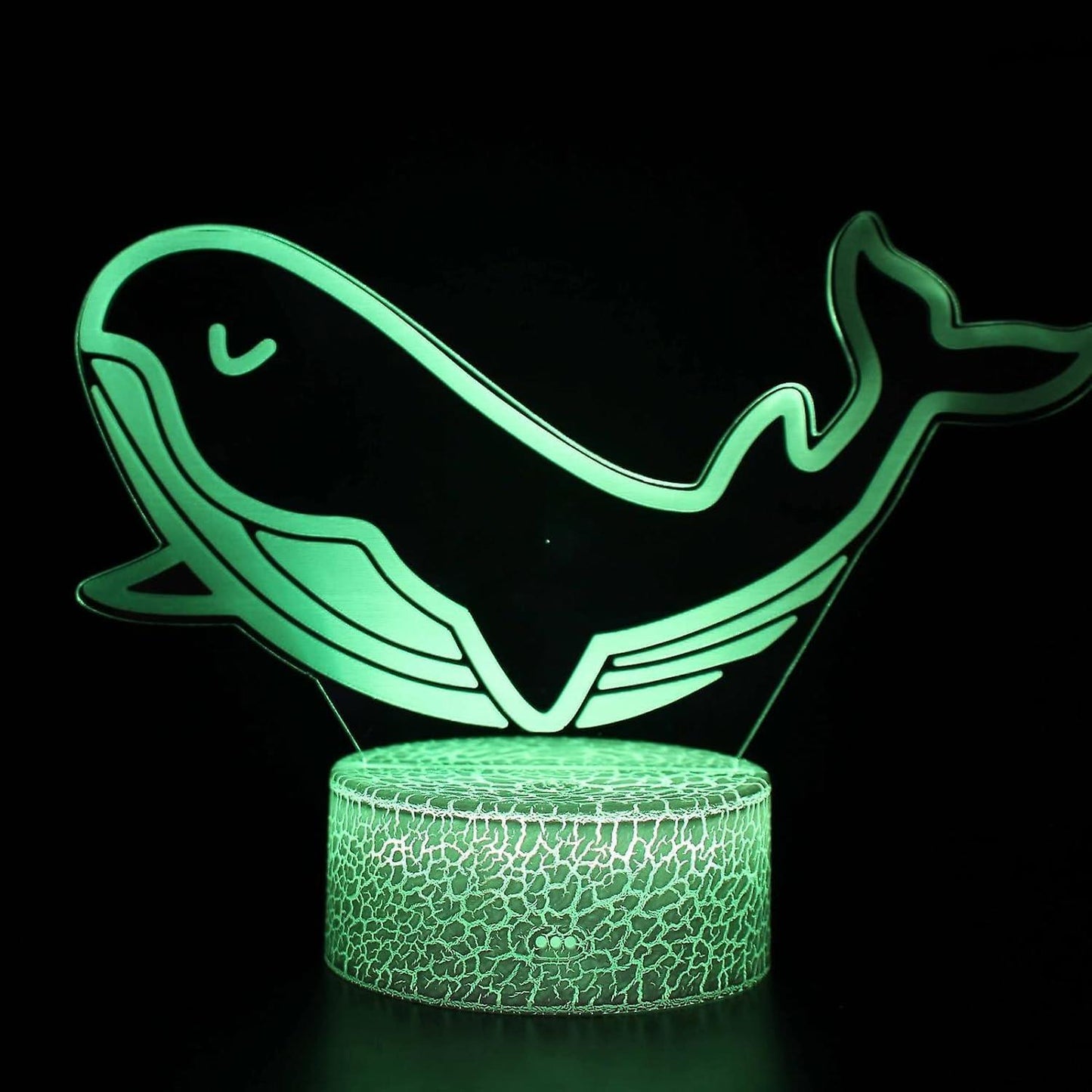 3D Optical Lamp Illusion Night Light Great Whale 3D Table Lamp babies babies Birthday Gift Creative Light GiftWhite Base: Colorful Touch