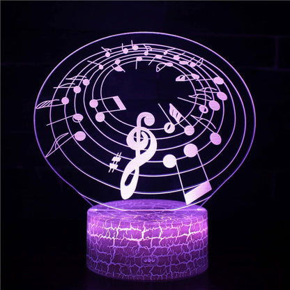 3D Optical Lamp Illusion Night Light Polyphonic Notes 3D Table Lamp babies babies Birthday Gift Creative Light Gift Stereo Vision Colorful Nightlight