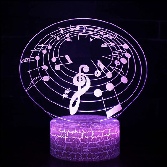 3D Optical Lamp Illusion Night Light Polyphonic Notes 3D Table Lamp babies babies Birthday Gift Creative Light Gift Stereo Vision Colorful Nightlight