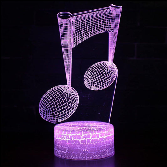 3D Optical Lamp Illusion Night Light Polyphonic Notes 3D Table Lamp babies babies Birthday Gift Creative Light Gift Stereo Vision Colorful Nightlight