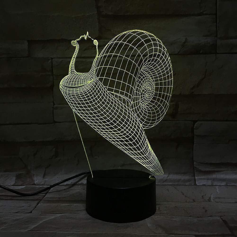 Night Light 3D Snail Night Light Led Touch Switch Decor Table Desk Optical Illusion Lamps 7 Color Changing Lights LED Bedside Desk Lamp