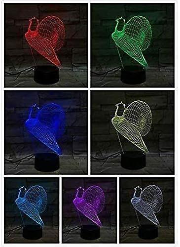Night Light 3D Snail Night Light Led Touch Switch Decor Table Desk Optical Illusion Lamps 7 Color Changing Lights LED Bedside Desk Lamp