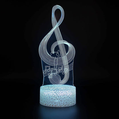 3D Optical Lamp Illusion Night Light Polyphonic Notes 3D Table Lamp babies babies Birthday Gift Creative Light Gift Stereo Vision Colorful Nightlight