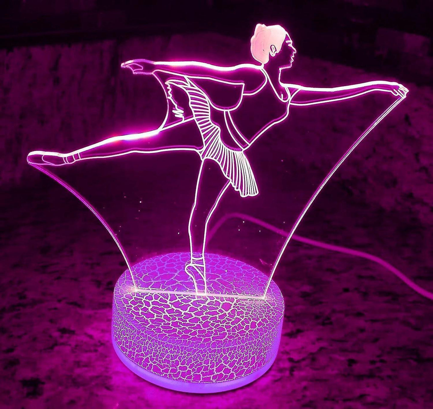 3D Ballet Night Light Led Touch Switch Decor Table Desk Optical Illusion Lamps 7 Color Changing Lights LED Table Lamp Xmas Home Love Gift