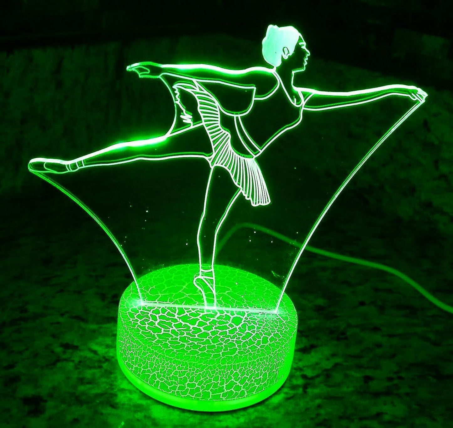 3D Ballet Night Light Led Touch Switch Decor Table Desk Optical Illusion Lamps 7 Color Changing Lights LED Table Lamp Xmas Home Love Gift