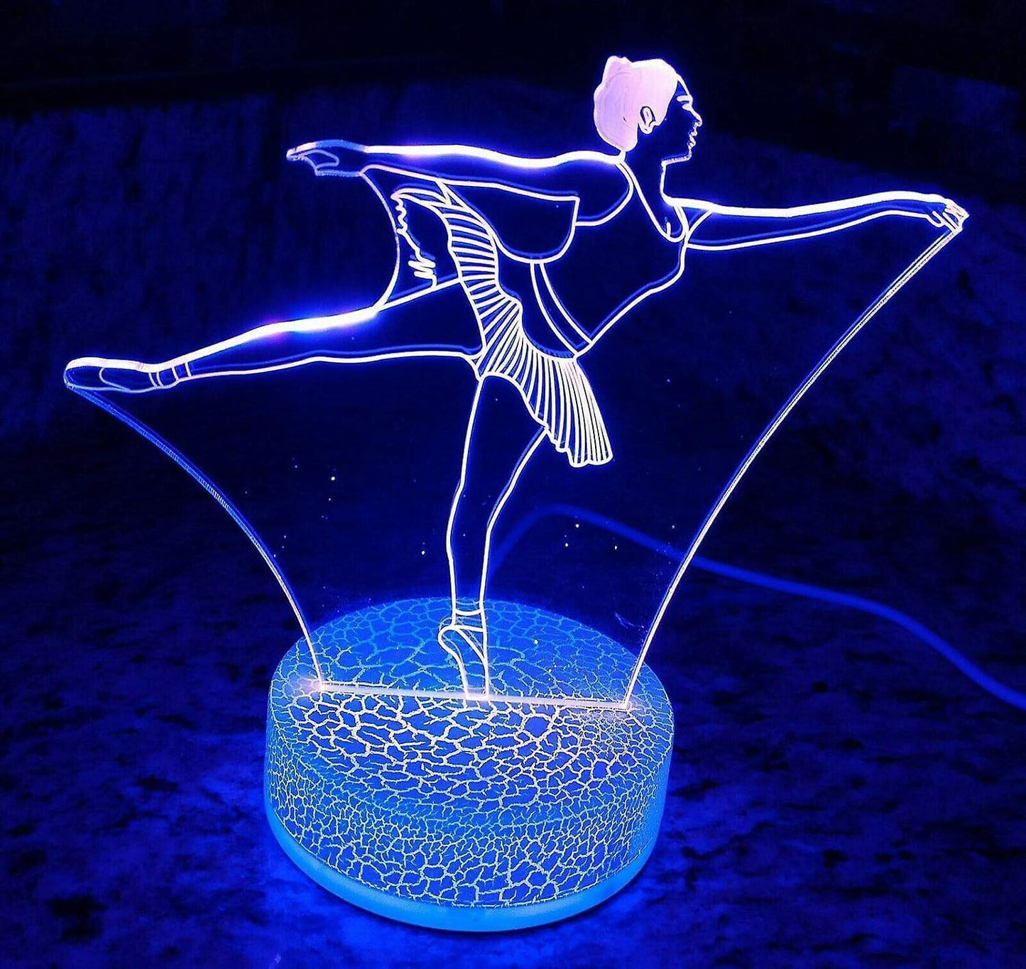 3D Ballet Night Light Led Touch Switch Decor Table Desk Optical Illusion Lamps 7 Color Changing Lights LED Table Lamp Xmas Home Love Gift
