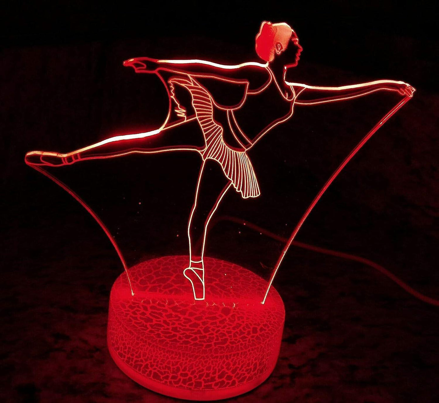 3D Ballet Night Light Led Touch Switch Decor Table Desk Optical Illusion Lamps 7 Color Changing Lights LED Table Lamp Xmas Home Love Gift