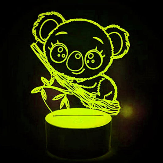 3D Koala Bear Night Light Table Desk Optical Illusion leld Lamps 7 Color Changing Lights LED Table Lamp Xmas Home Love Birthday babies babies Gift