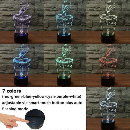 3D Optical Illusion Lamp LED Night Light Optical Illusions Night Lamp 7 Colors Touch Bedside Lamp