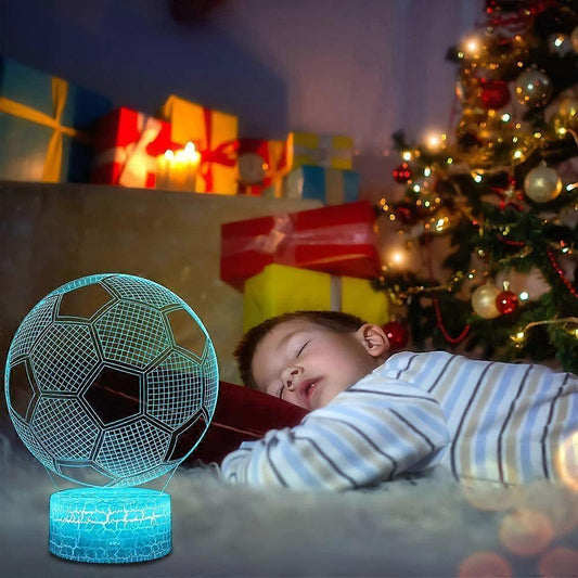 Football 3D Lamp, LED Night Light Illusion Lamps 7 Colors Changing Touch Control USB Optical Desk Lamp, Bedside Lamps for babies Christmas Birthday Best