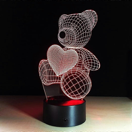 3D Optical Illusion Lamp LED 7 Colors Touch Switch Changing Night Light For Bedroom Home Decoration
