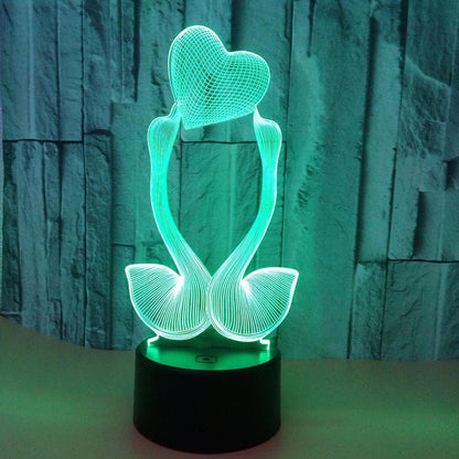 Optical Illusion 3D Love Swan Night Light 16 Color