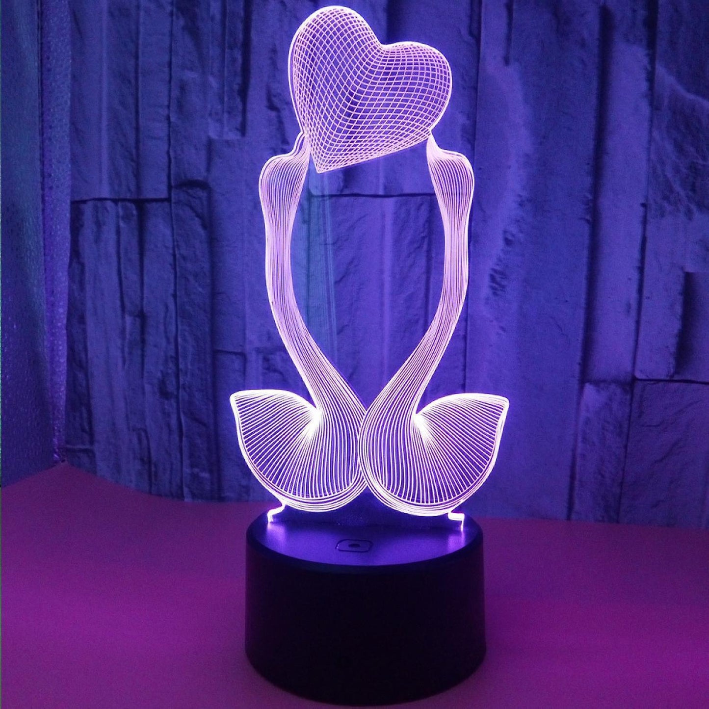 Optical Illusion 3D Love Swan Night Light 16 Color