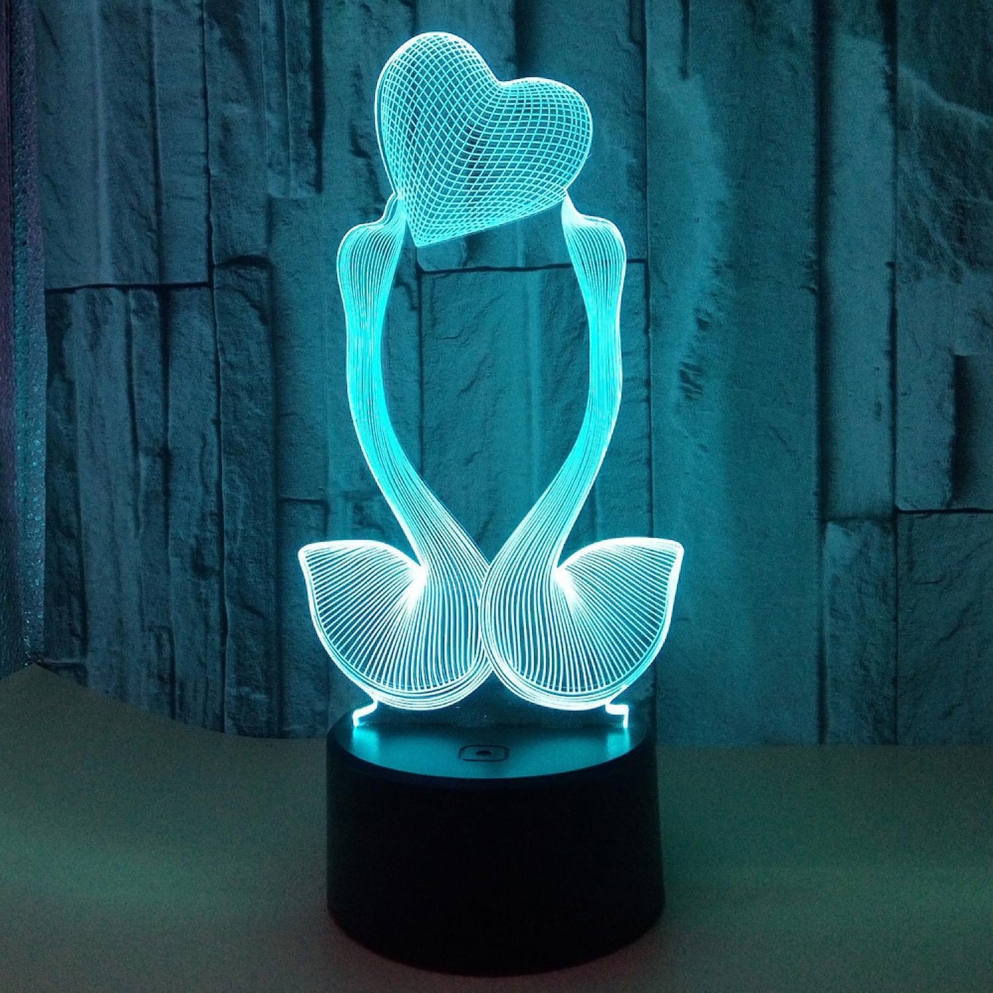 Optical Illusion 3D Love Swan Night Light 16 Color