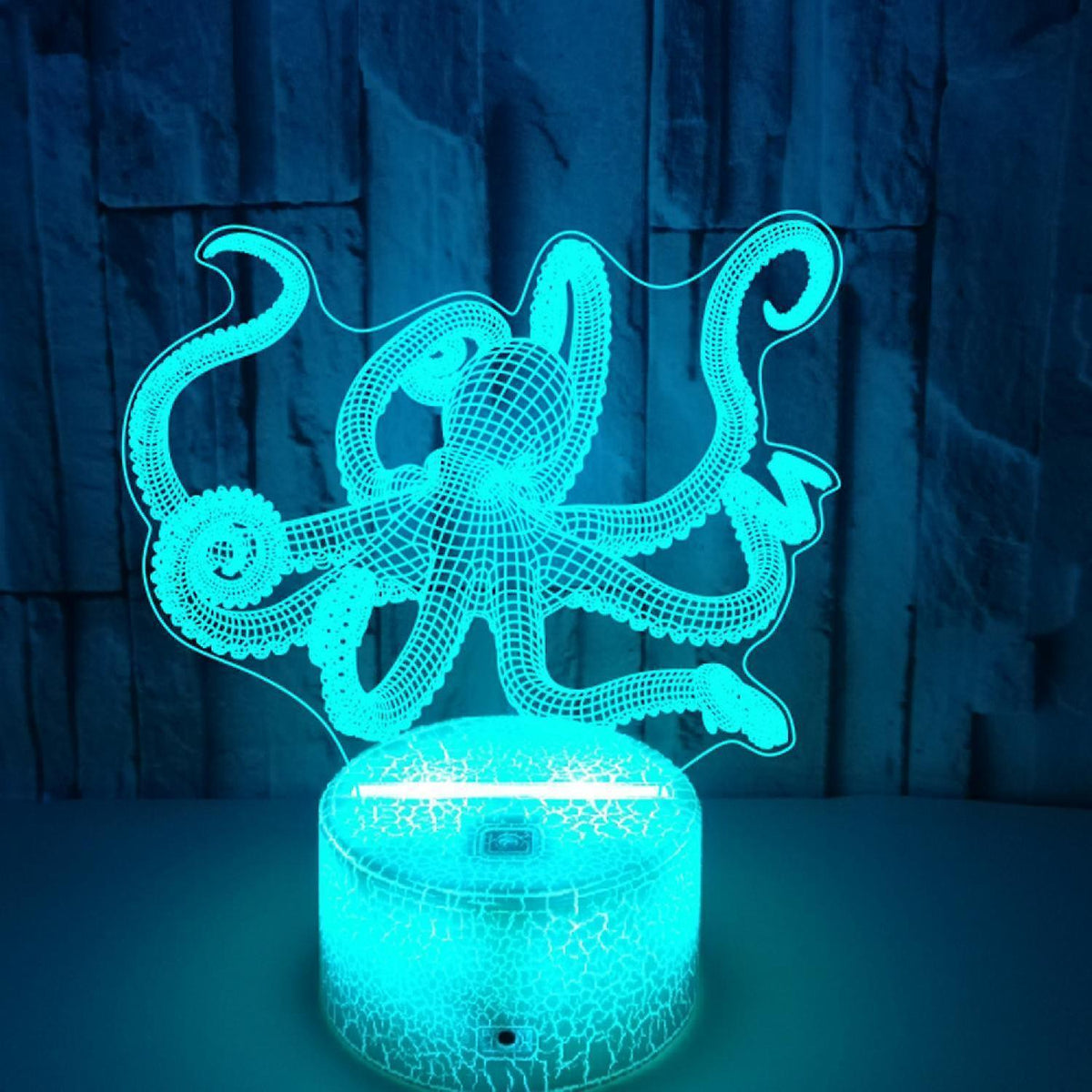 Optical Illusion 3D Squid Night Light 16 Colors Ch